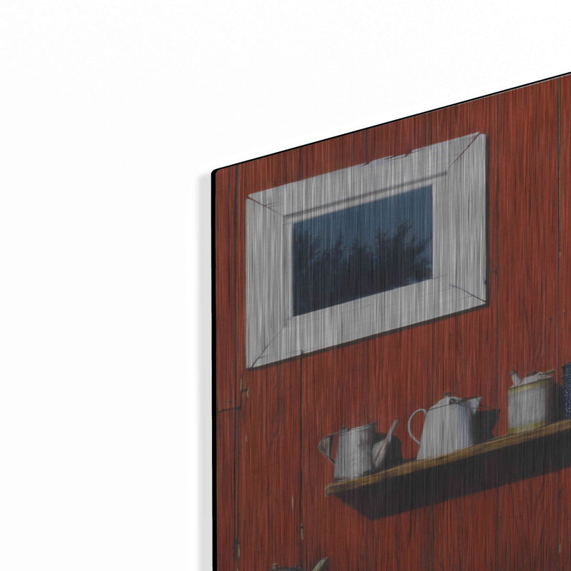 "Red Barn Antiques" par Cecile Baird, H 16 po x l 12 po
