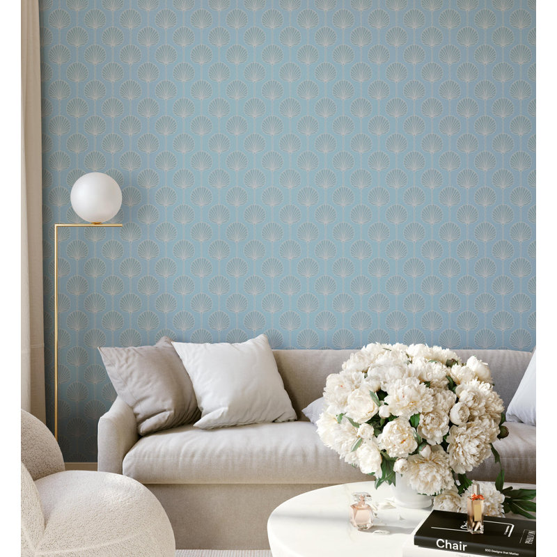 Deco Lily - Sky Blue Wallpaper
