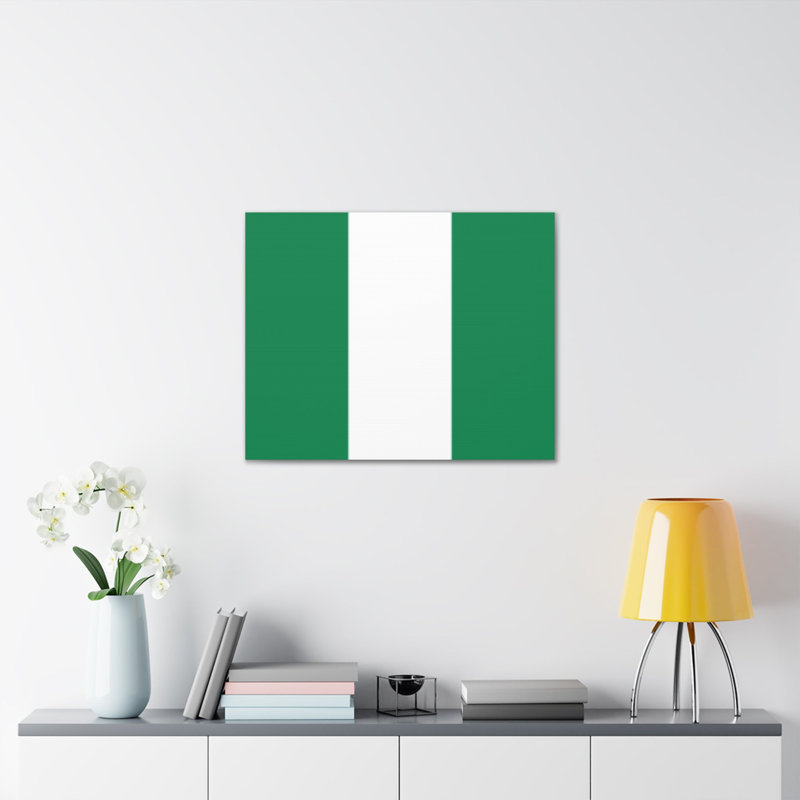 "Drapeau du pays nigérian" sur toile, H 12 po x l 16 po