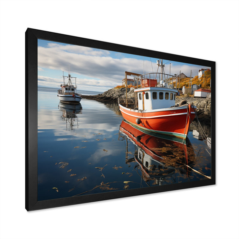 Canada maritime charme sur toile, H 30 po x l 40 po x P 1,5 po, Cadre photo noir