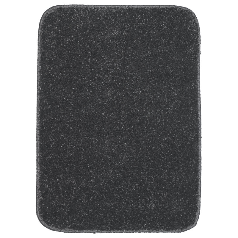 Monarrez Nylon Bath Rug with Non-Slip Backing, Single- 24" L x 17" W, Cinder Gray