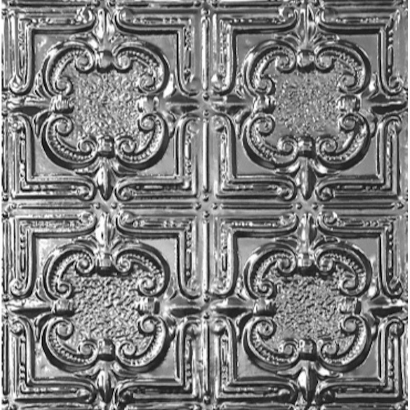 Carreau de plafond en étain argenté 1,98 pi x 1,98 pi