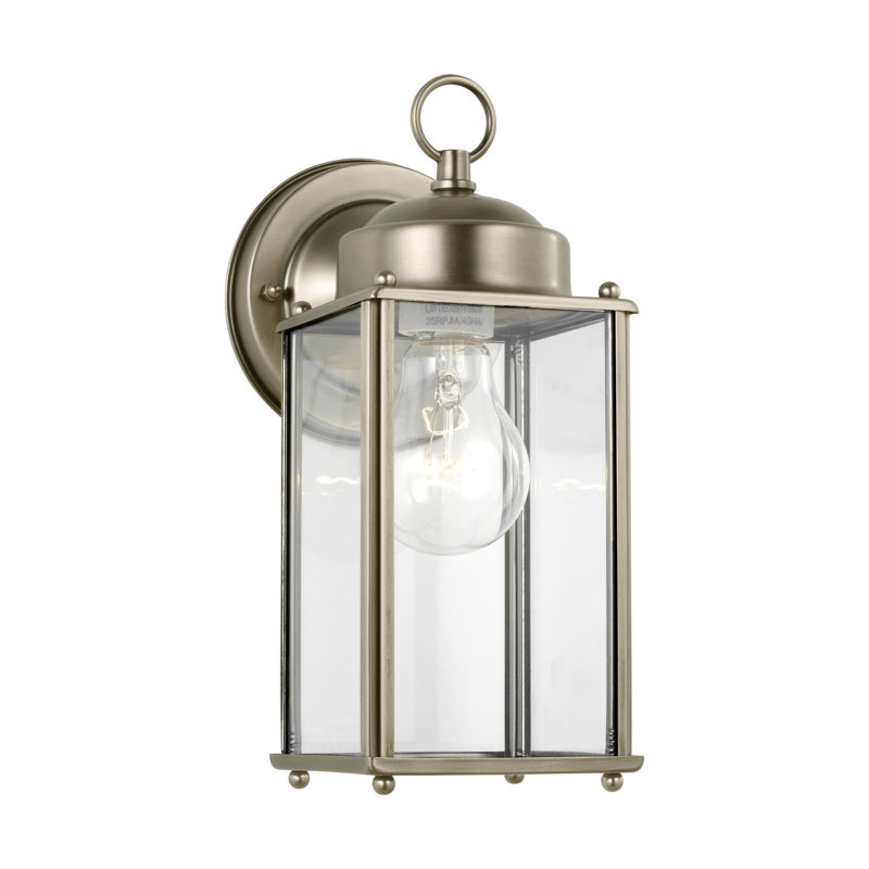 New Castle Large One Light Outdoor Wall Lantern from Generation Lighting , Antique Brushed Nickel, No