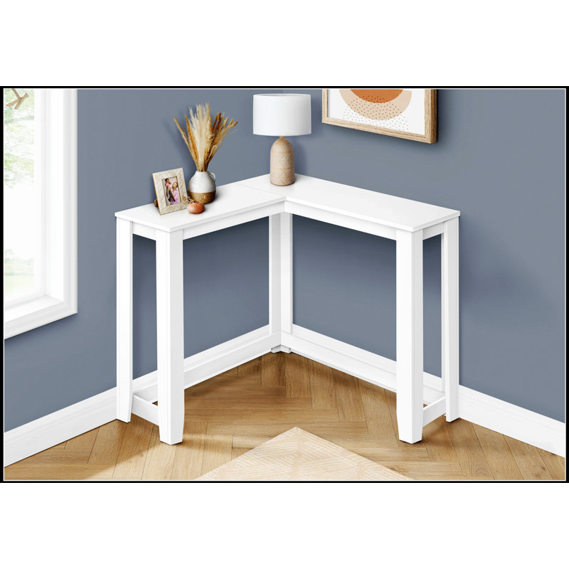 Table d'appoint étroite en stratifié blanc pour vestibule, coin, design contemporain et moderne, peu encombrant et élégant
