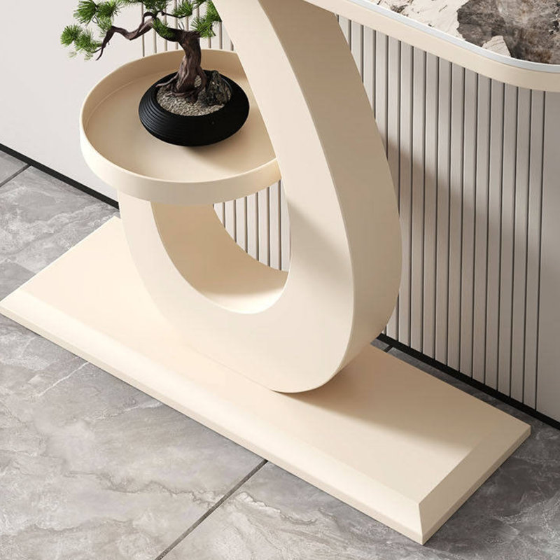 Table en granite simple et moderne, 31.50" H x 47.24" W x 11.81" D, Crème, Cream, Cream