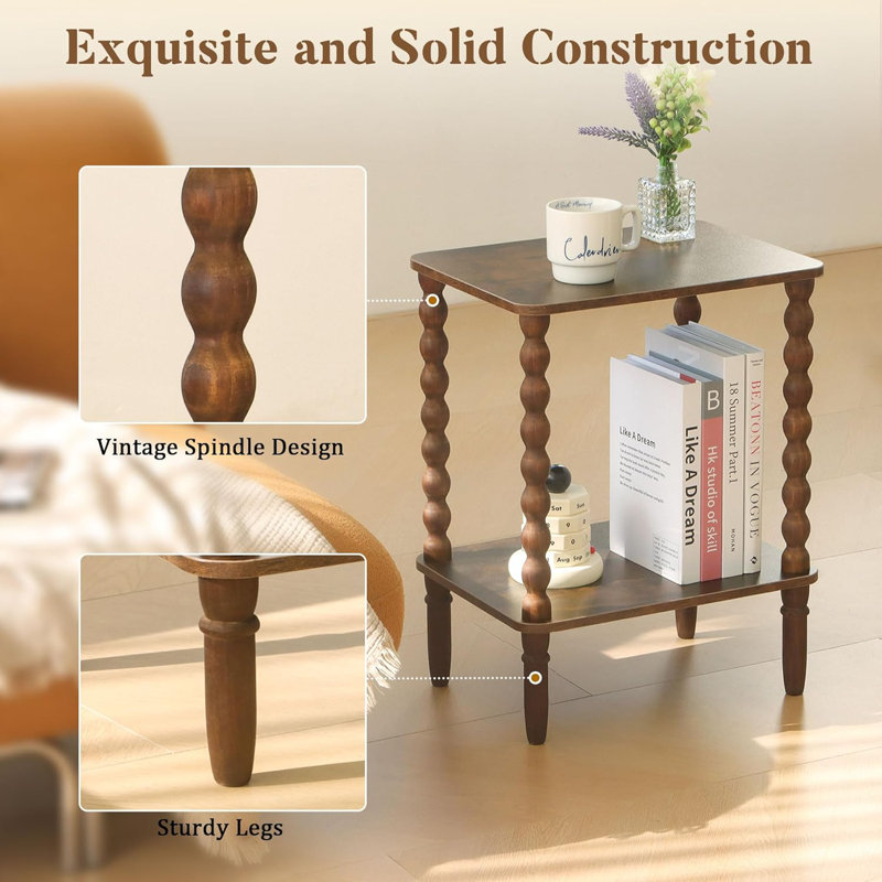2-tier Wooden Side Table End Table Set Of 2