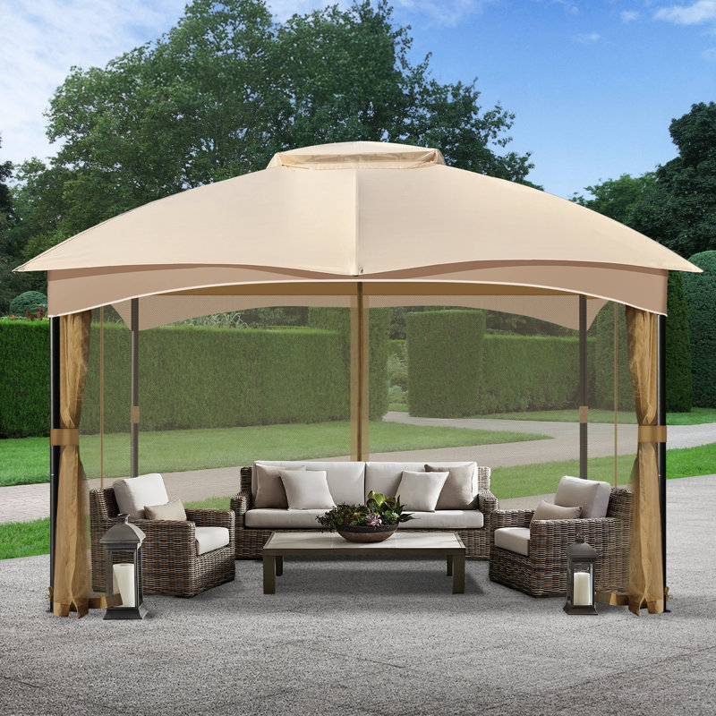 Universal Gazebo Mosquito Netting, Brown, 210cm H x 487cm W x 365cm D