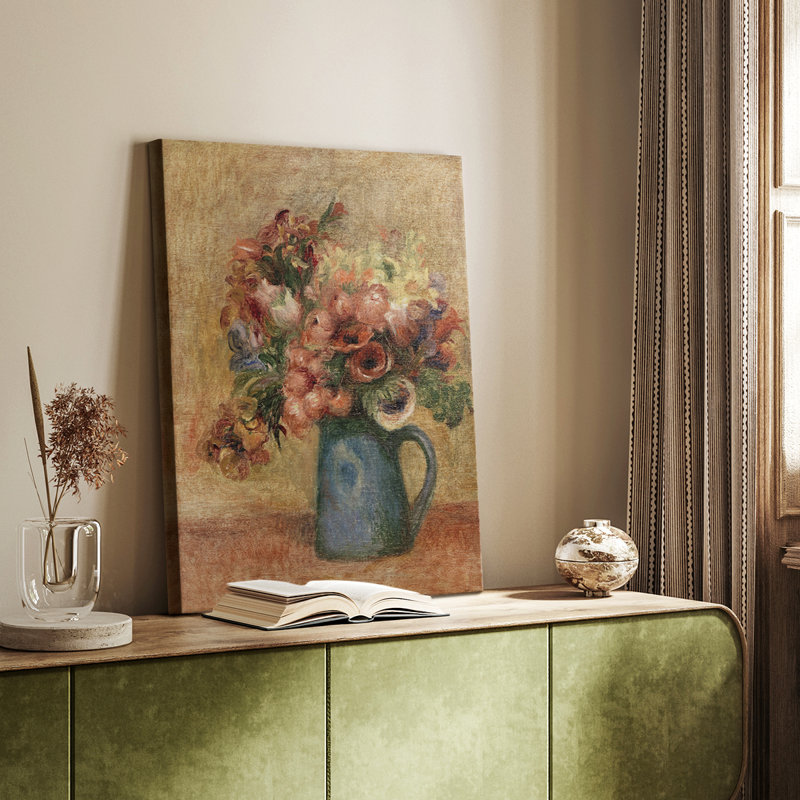Motif floral rétro CCLIX - Cavas enveloppés de galerie, H 18 po x l 12 po