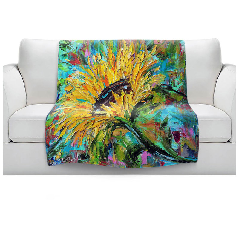 Couverture en sherpa Sunflower, l 68 po x L 80 po