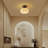 American Retro Wooden Glass Ceiling Lamp