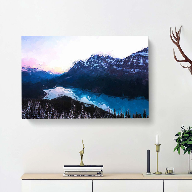 Peyto Lake In Alberta Canada In Abstract - Wrapped Canvas Painting, 60cm H x 91cm W x 3cm D
