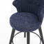 Tabouret de bar pivotant à hauteur de comptoir bleu de 25 po avec 2 pieds en bois massif, revêtement en chenille pour îlot de cuisine, pub à domicile, thème de salle à manger (2), revêtement, construction-45639163