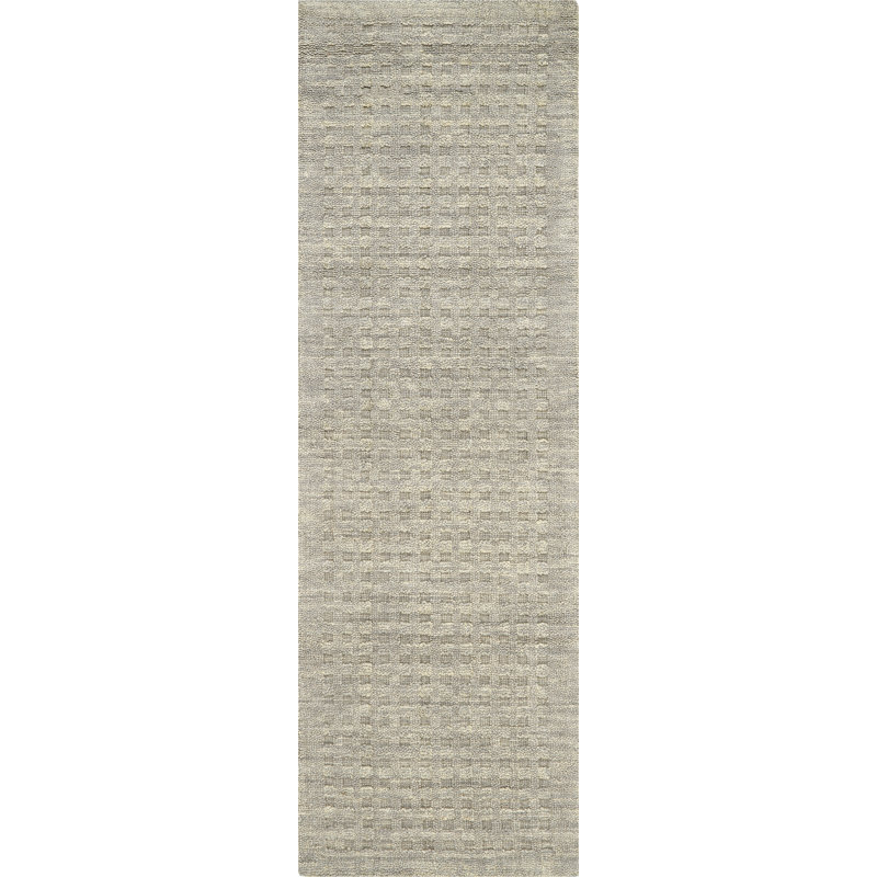 Tapis noir fait à la main Ardell, Tapis de couloir 2 pi 3 po x 8 pi