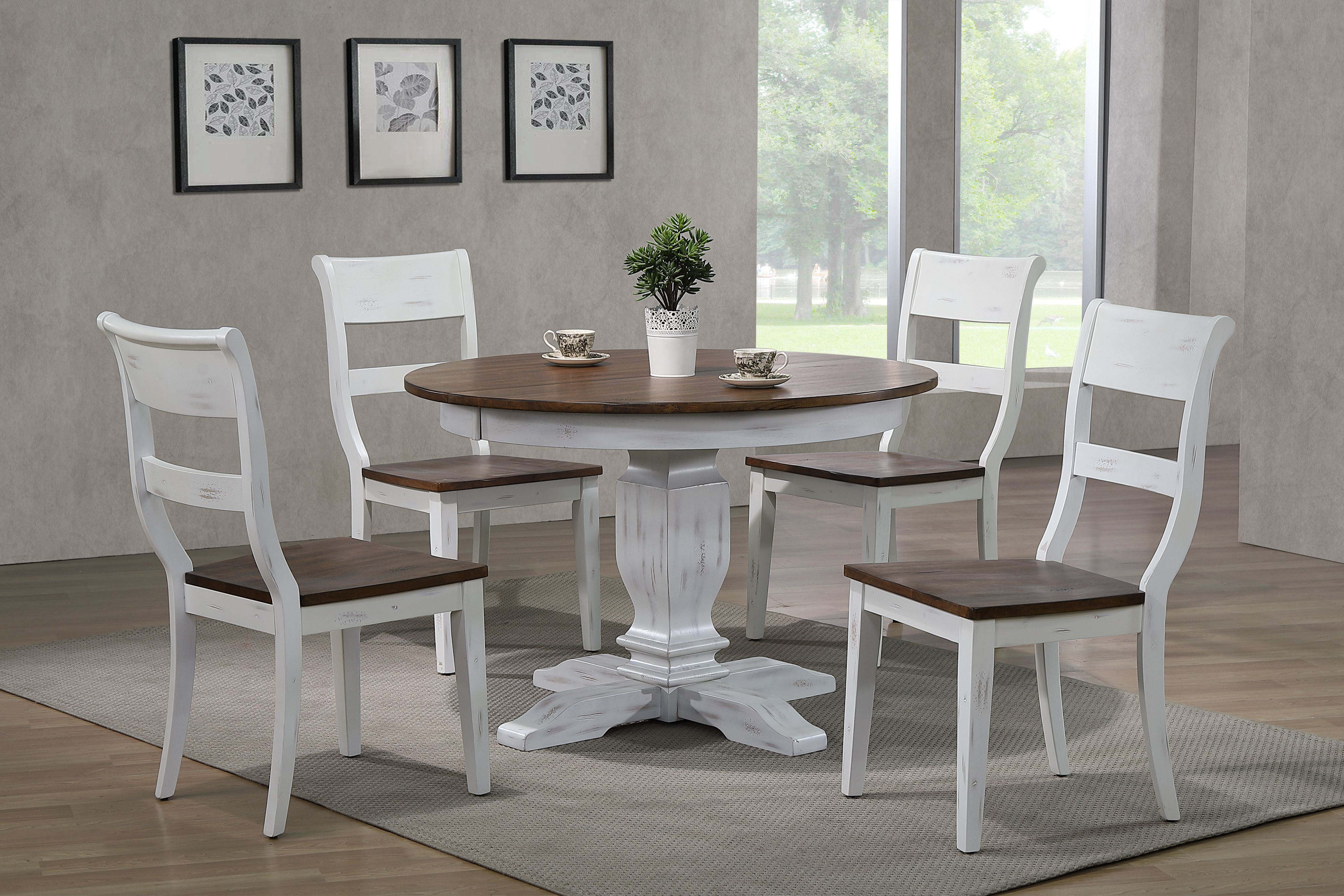 Ophelia & Co. Hereford 5 - Piece Extendable Rubber Solid Wood Dining ...