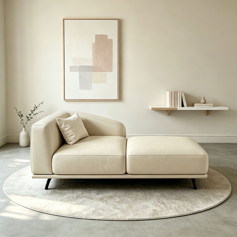 Chaise longue d'intérieur simple en similicuir