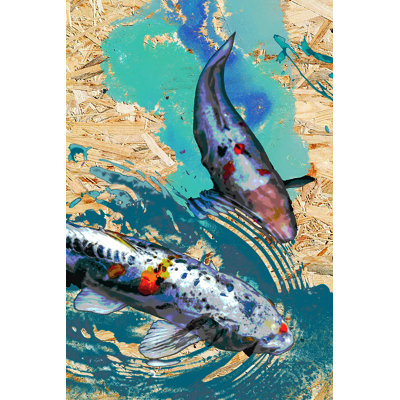 Koi - No Frame Print on Wood