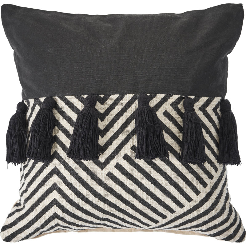 Housse de coussin en coton Tassels, Housse de coussin seulement - sans coussin