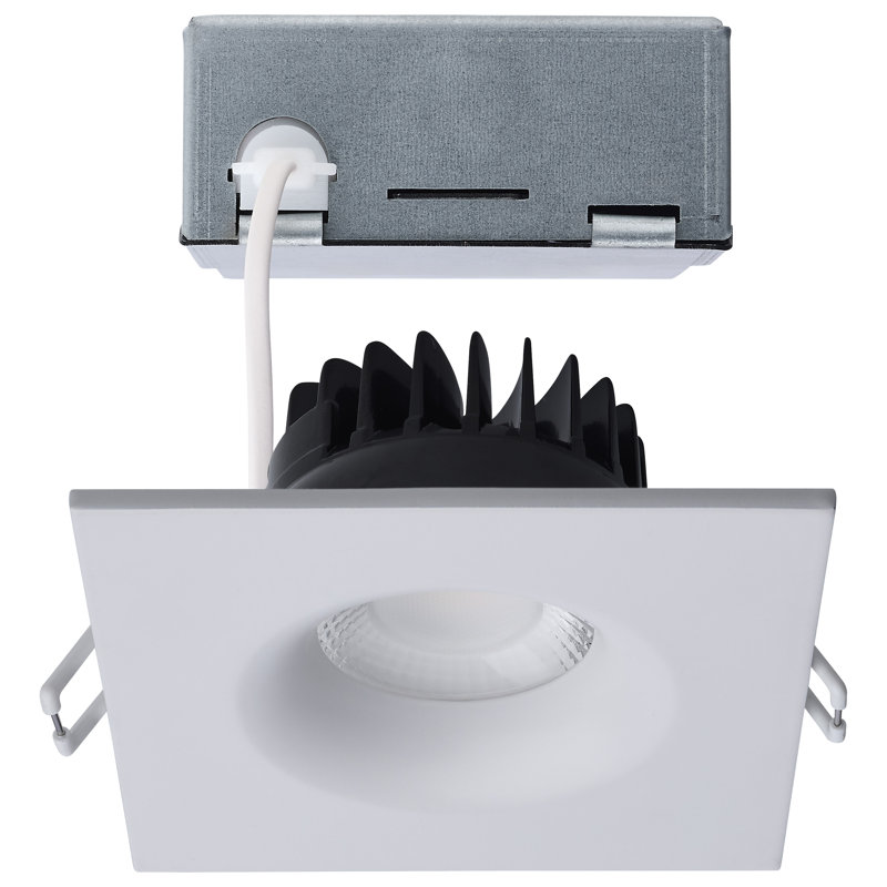 10 Watt LED Direct Wire Downlight Remote Driver CCT Selectable Dimmable Square White Finish, White