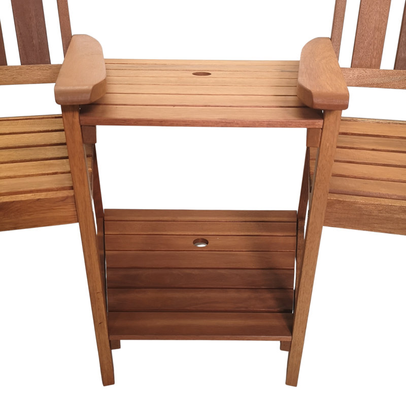 Abdoulie Rydal 2 Seater Wooden Garden Patio Love Seat and Table Set