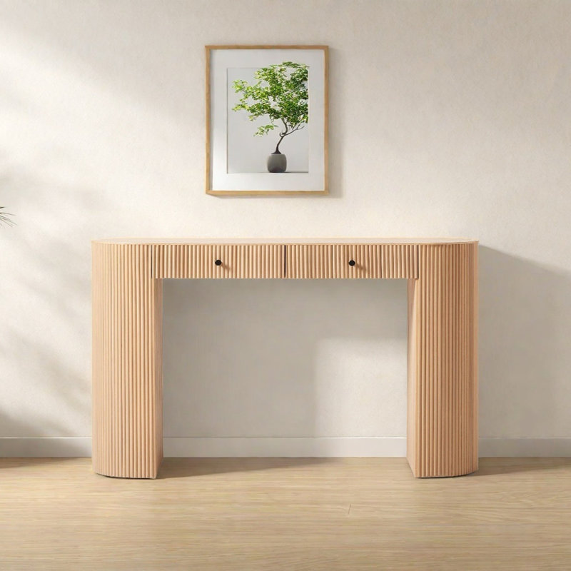 Console moderne avec 2 tiroirs, H 29,92 po x l 62,99 po x P 14,96 po