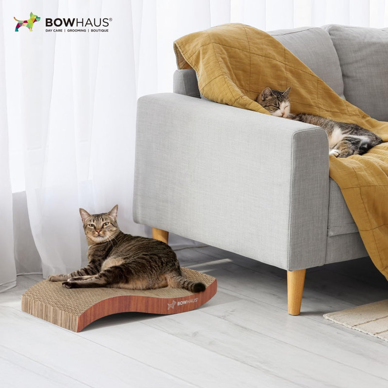 Fauteuil à griffer pour chat, griffoir réversible, durable et durable, grand coussin à griffer pour chat, planche à gratter pour chat, coussin à griffer pour chats d'intérieur, courbé, brun