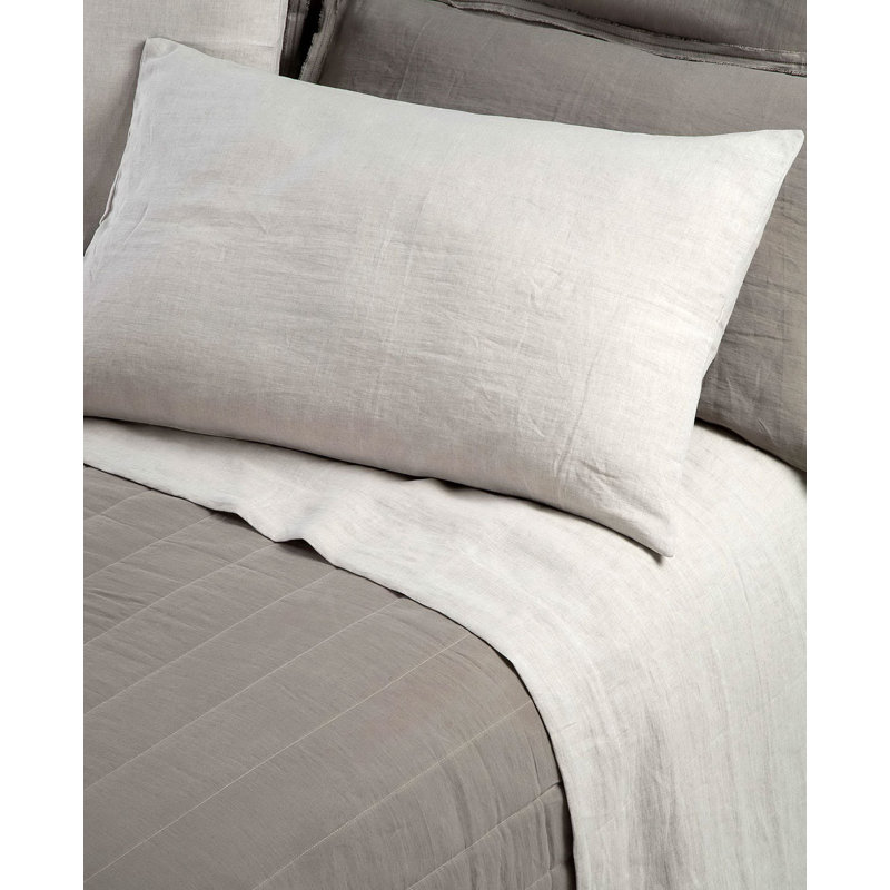 Marea Linen Sham, Silver Gray, Standard