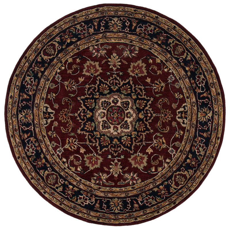 Mcauliffe Hand Tufted Wool Oriental Rug, Round 8'