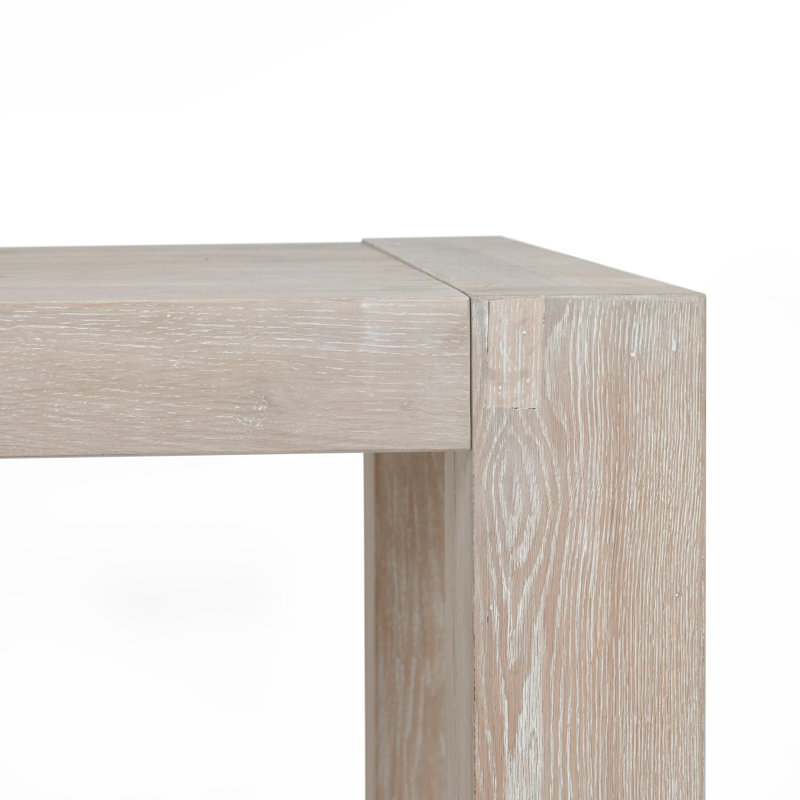 Kingston Wood Dining Table, Aged White