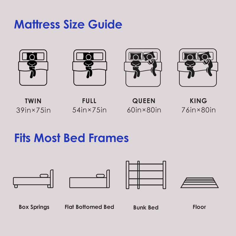 Protaras pour matelas en mousse moyenne hybride, Lit simple, 10"