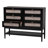 Euradell Baxton Studio Shirin Mid-Century Beige Fabric And Black Wood 6-Drawer Dresser