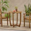 Outdoor Round Acacia Wood Accent Table