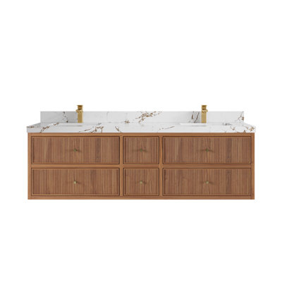 Ensemble de meuble-lavabo double 72 po avec plateau en quartz Sonoma