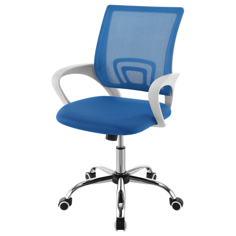 Upholstered Adjustable Home Office Desk Chair, Blue