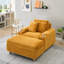 Canapé simple en velours côtelé avec un coussin, deux coussins, un repose-pieds et deux espaces de rangement-1869658989