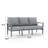 78" Wide Aluminum Outdoor Patio Sofa with Wood-Look HDPE Armrests & Deep Cushions-744547778
