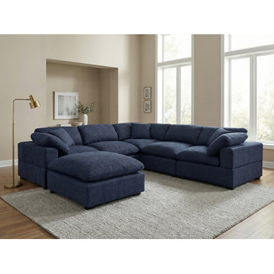 Wartow 6-Piece Upholstered Corner Sectional with Reversible Cushions 