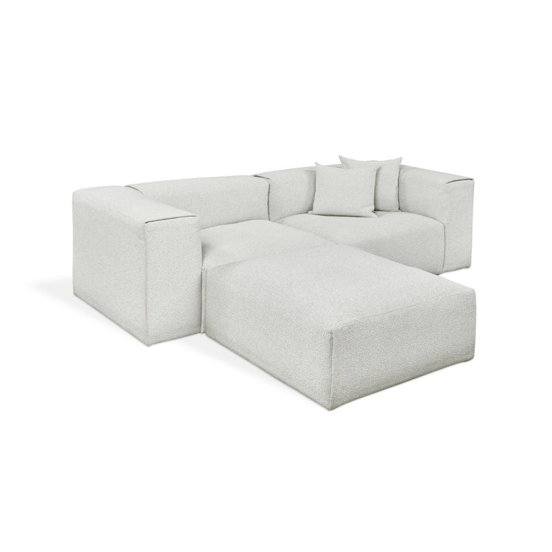 Nest Modular 3-PC Sectional, Fog Boucle
