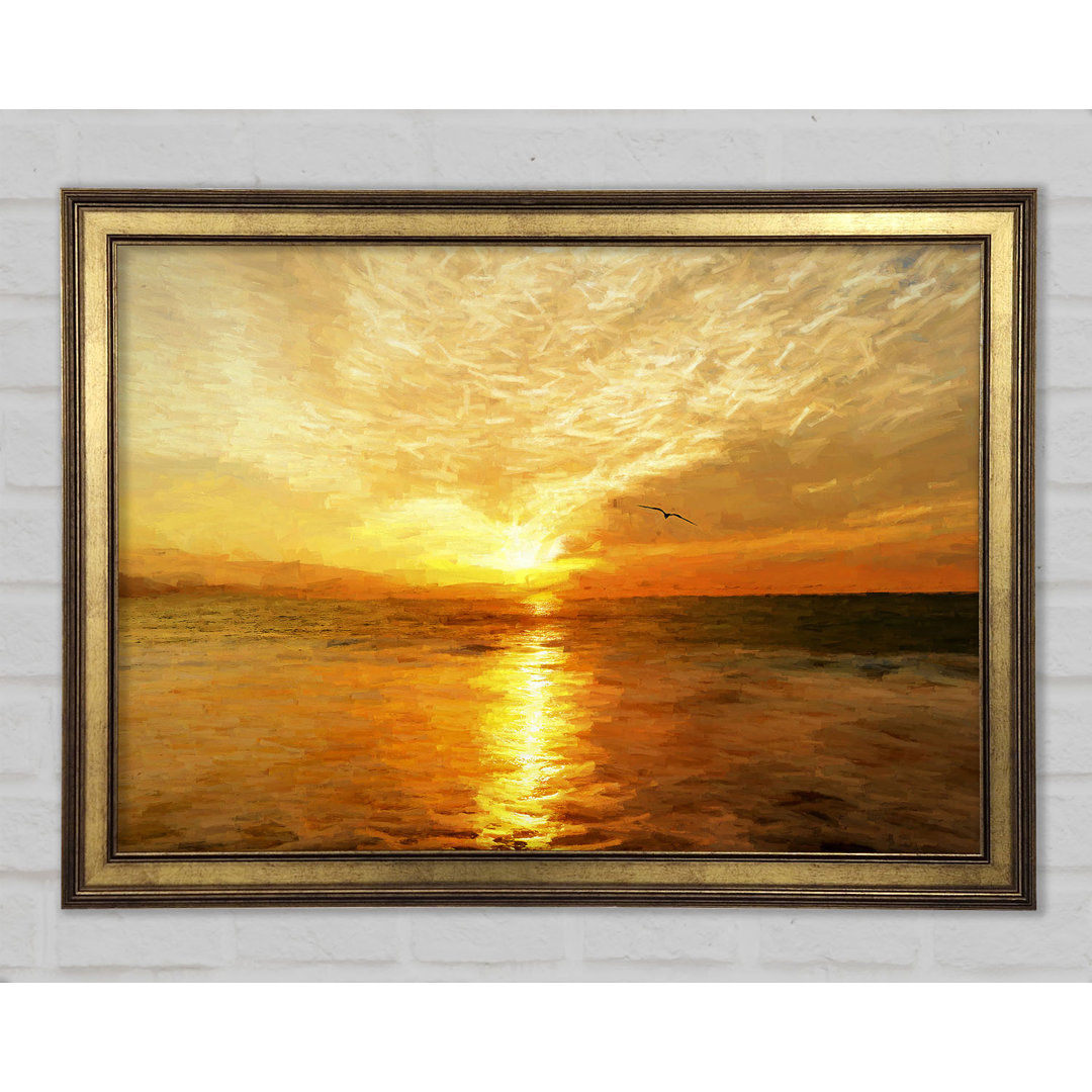 Gerahmtes Leinwandbild Perfect Sunset Ocean