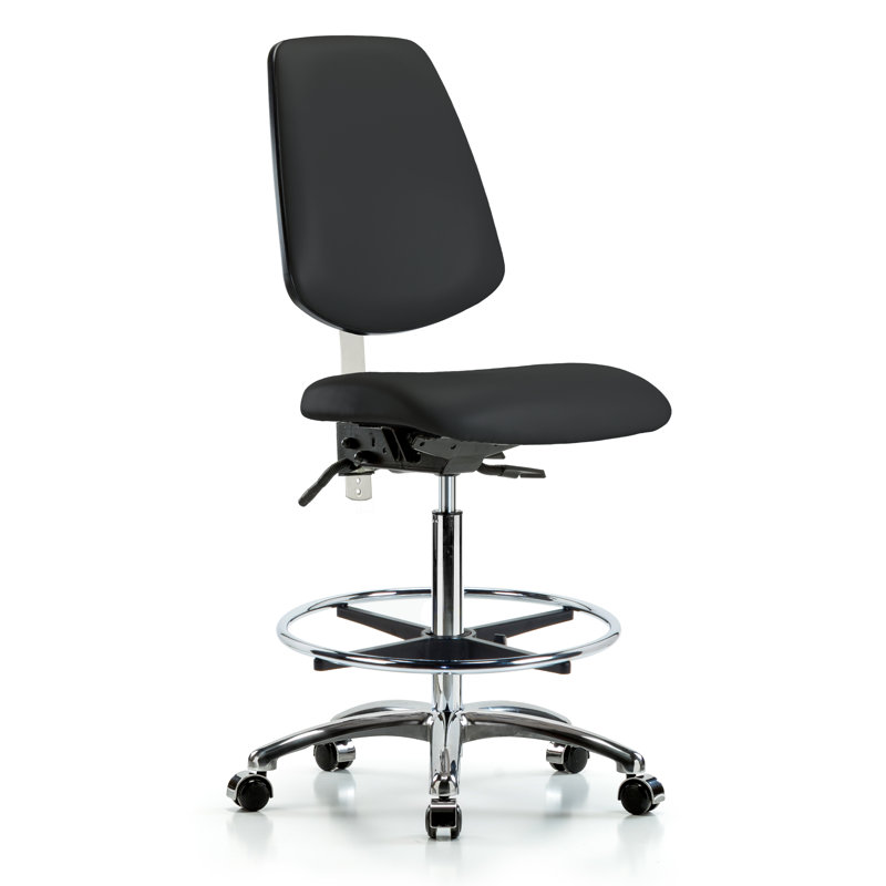 Shakira Drafting Chair, Black, Casters, Not Included