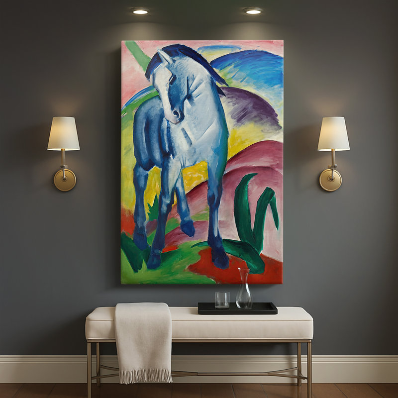 «Blue Horse I» par Franz Marc, 40 po x 60 po