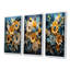 Abstrait bleu et beige tournesols - ensemble de salon art mural tournesols de 3-1732480904-1732480908