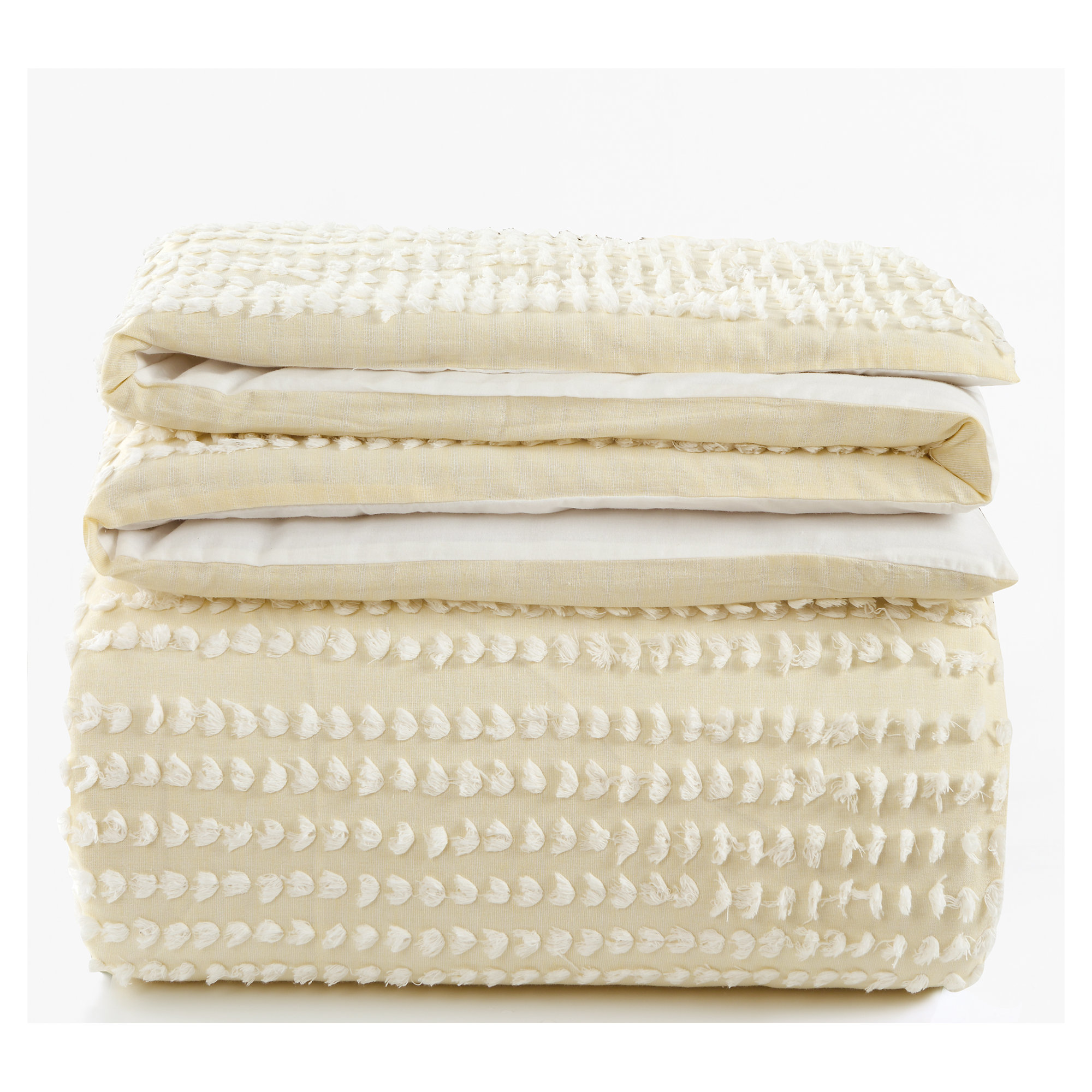 Blinn 100% Cotton Set, King Duvet Cover + 2 King Shams, Yellow