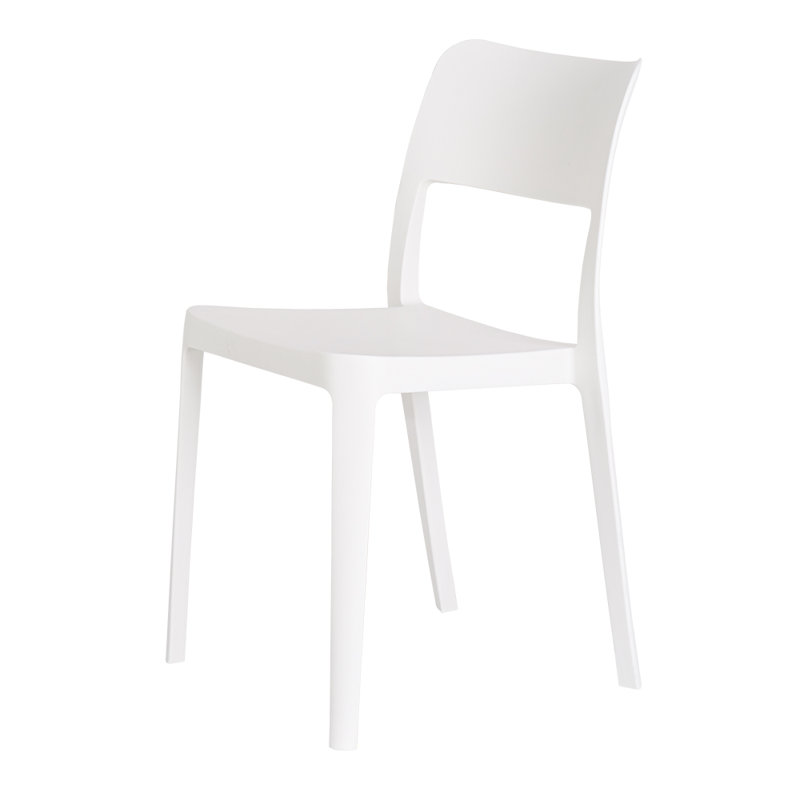 Alaycia Stacking Patio Dining Side Chair, White