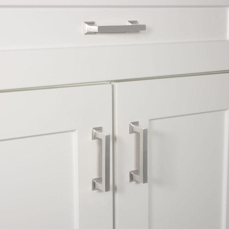 Grandeur Geneva 3" Brass Handle Pull, Satin Nickel