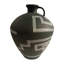 Vase Steveson en grès abstrait de style bohème 12 "peint en vert pour le bureau à domicile