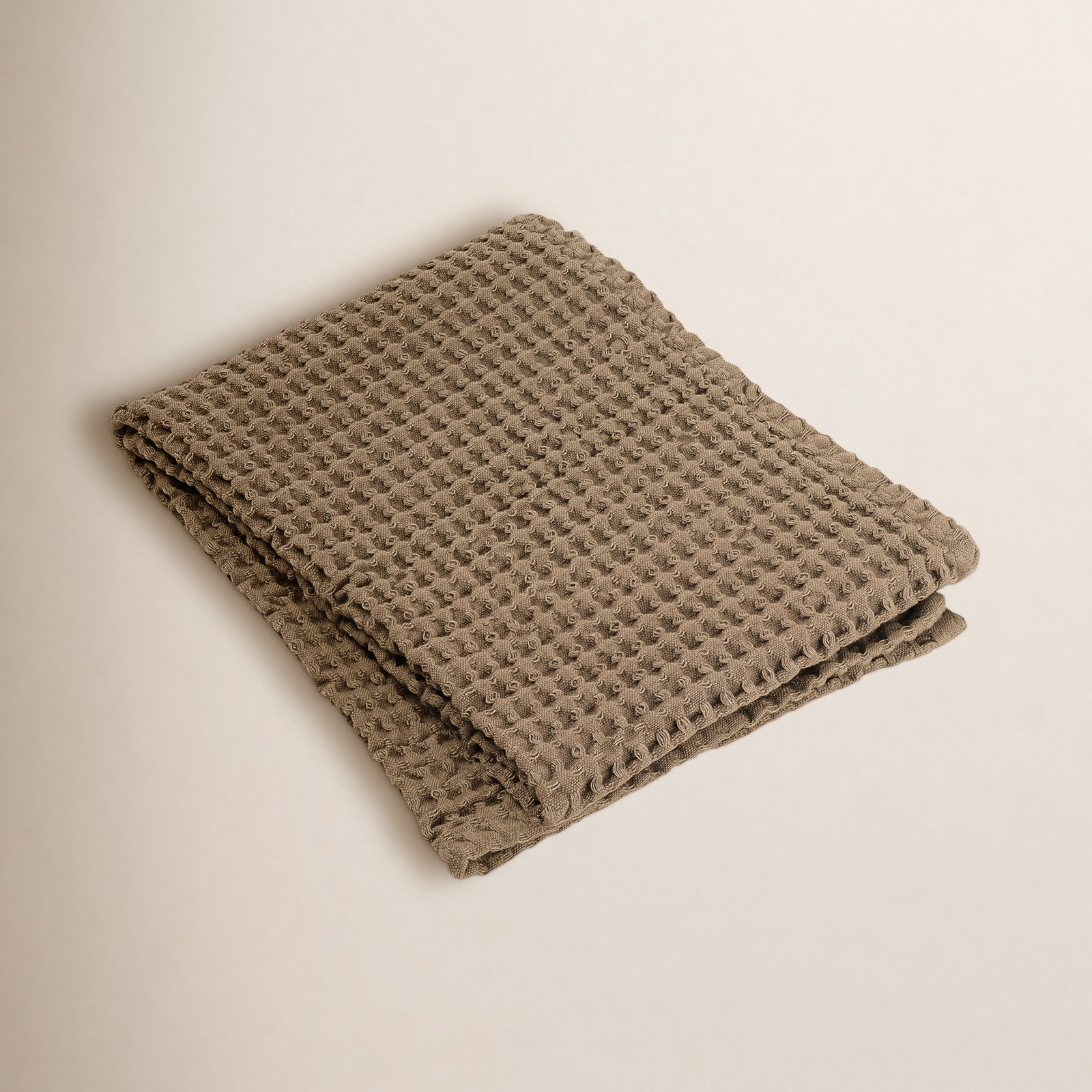 Waffle Cotton Hand Towel, Tan
