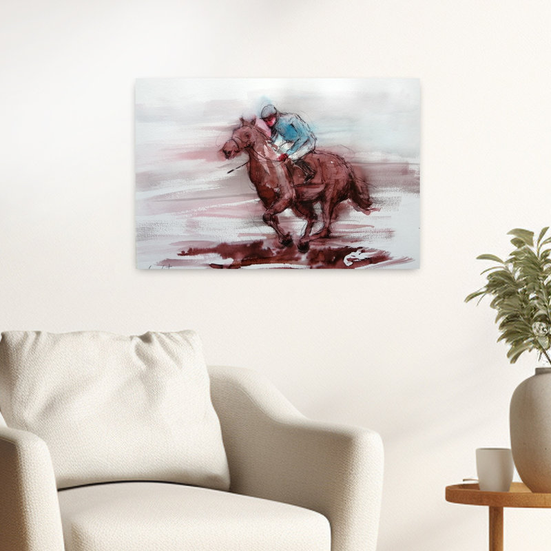Art contemporain cheval galopant au galop