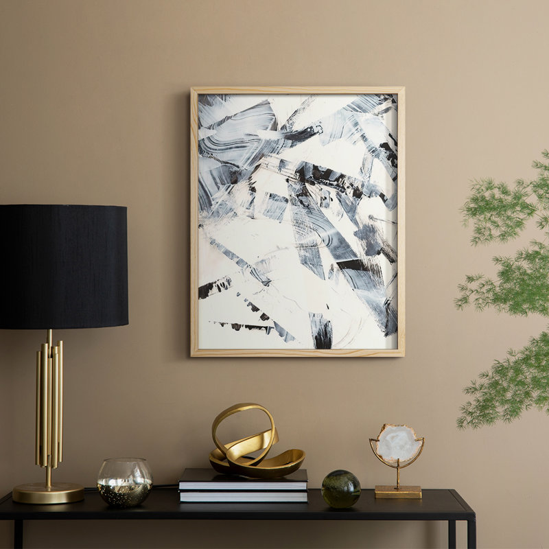 «Fractured Ice I», reproduction encadrée - bois massif, H 21 po x l 17 po, Naturel