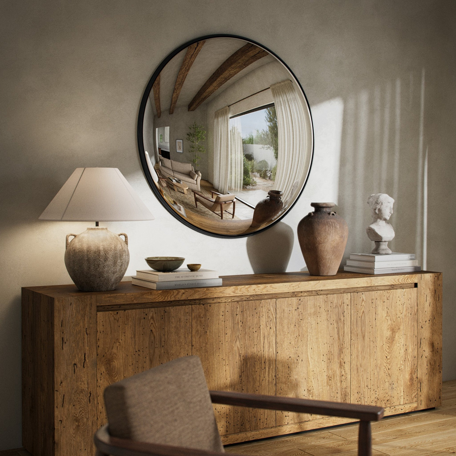 47" Accent Mirror, Matte Black
