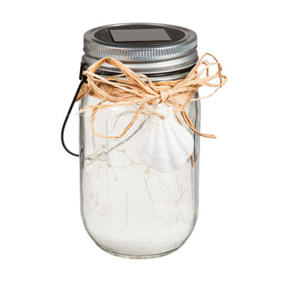 Lanterne solaire côtière, coquillage blanc